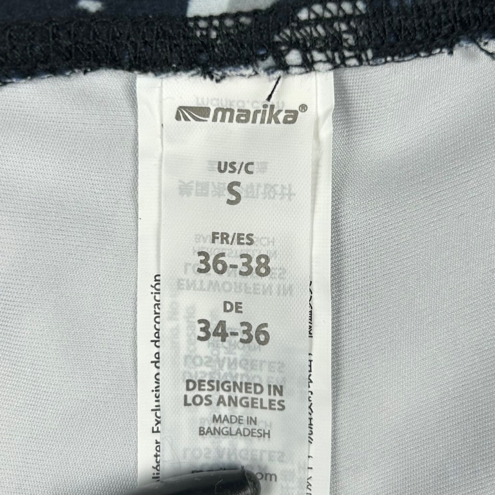 Marika Womens High Rise Mid-Calf Capri Leggings Black Grey Abstract KLC1033T S - Picture 3 of 9